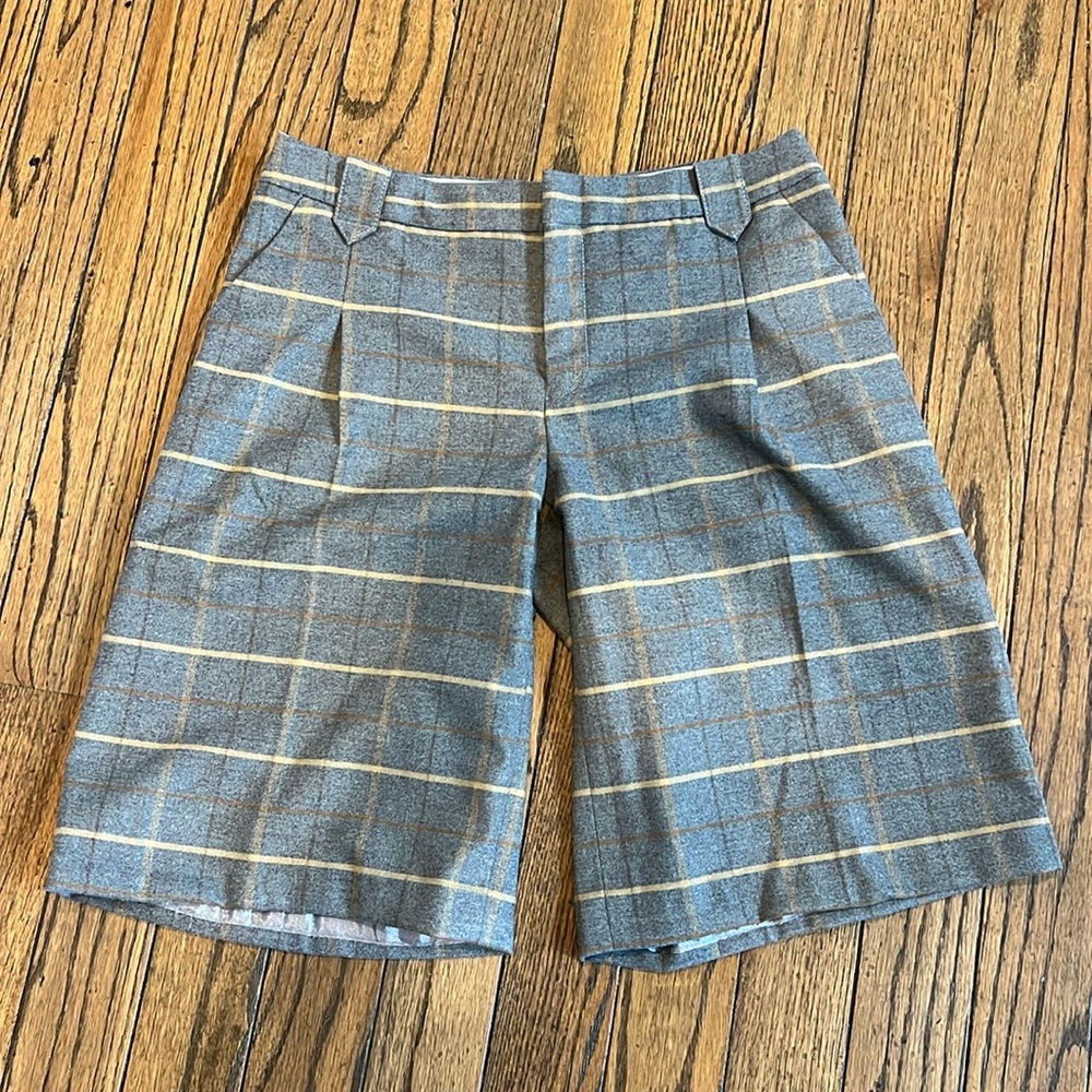 Cartonnier Anthropologie Sz 6 women’s gray plaid trousered Bermuda shorts‎